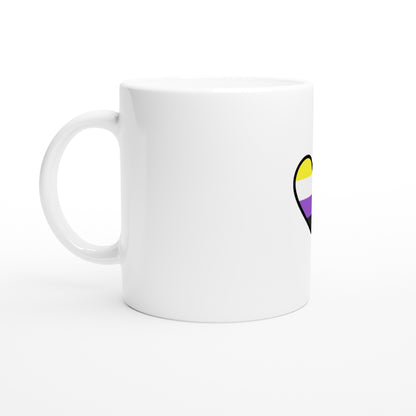 Ceramic Mug - Non-Binary Heart Design