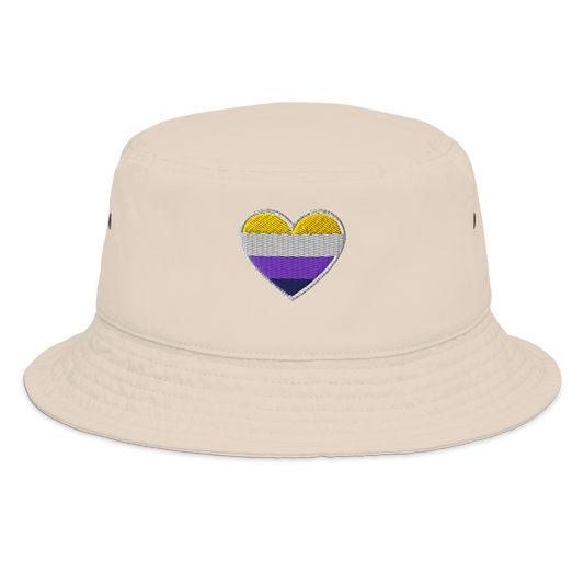 Pride Bucket Hat - Non-binary Heart Design