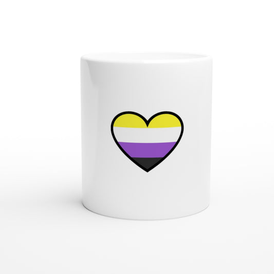 Ceramic Mug - Non-Binary Heart Design