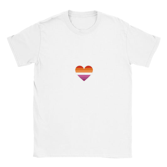 Unisex Crewneck Tshirt - Lesbian Heart Design