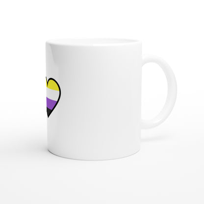 Ceramic Mug - Non-Binary Heart Design