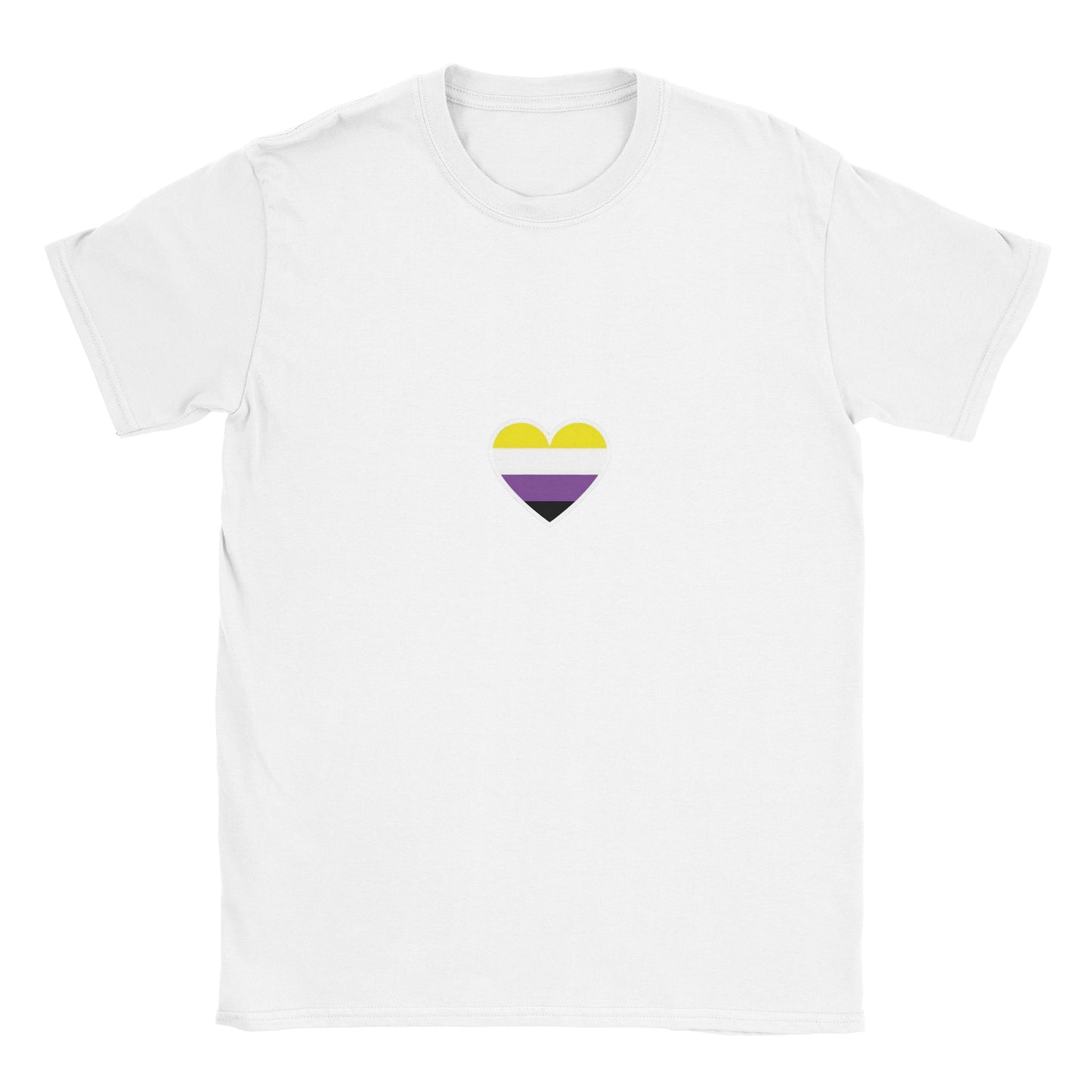 Unisex Crewneck Tshirt - Non-binary Heart Design